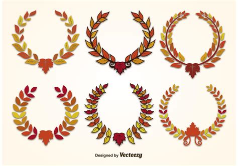 Autumn Leaf Wreath Vectors 85371 Vector Art At Vecteezy