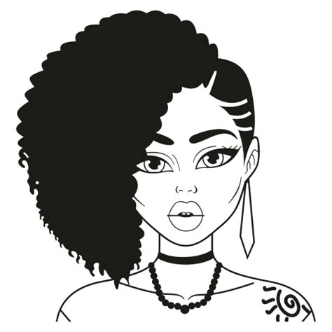 Afro Girl With Hoop Earrings Svg Confident Afro Woman Svg Black