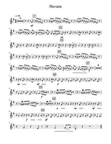 Havana Alto Sax 1 Sheet Music For Saxophone Alto Solo Download And