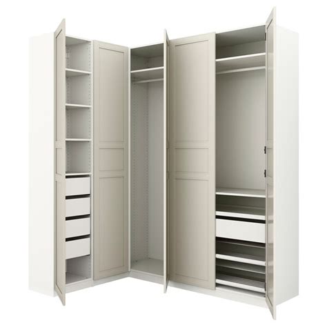 You can type in the measurements of your closet space and custom plan your closet for your needs. PAX Eckkleiderschrank - weiß, Flisberget hellbeige - IKEA ...