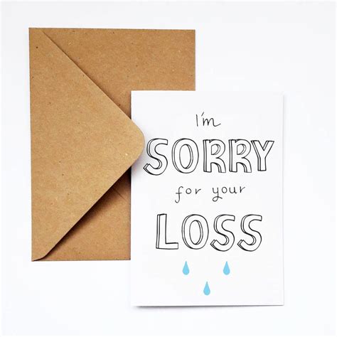 Im Sorry For Your Loss Sympathy Card By Yellow Lemming Sympathy
