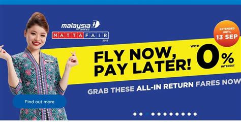 Последние твиты от matta fair (@matta_fair). Malaysia Airlines Introduces "Fly Now, Pay Later" 0% ...