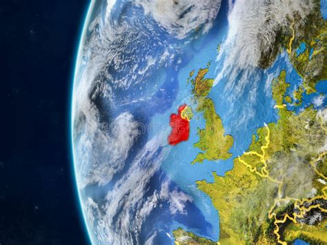 Ireland On Globe From Space Stock Illustration Illustration Of Irish