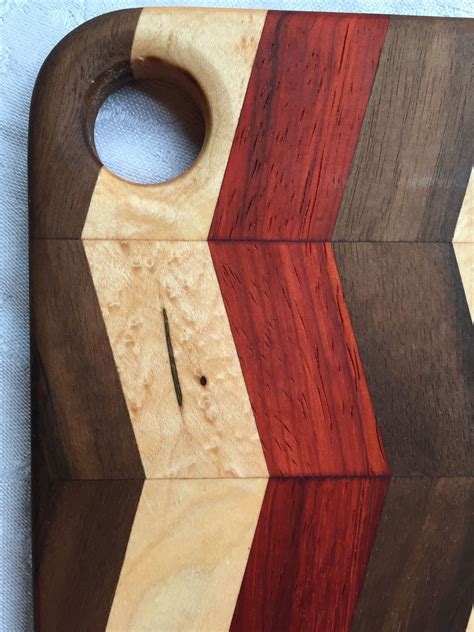 Custom Hardwood Cutting Board Chevron Pattern By Hardwood Reclamation