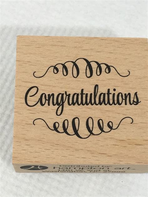 Congratulations Stamp Rubber Stamps Stationary Supplies