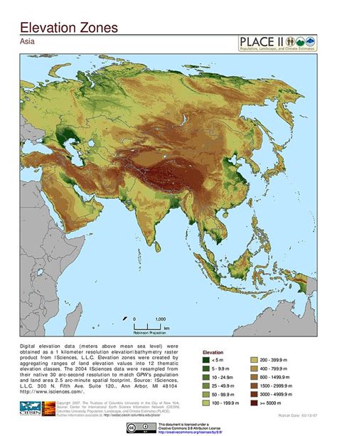 South Asia Elevation Map Time Zones Map