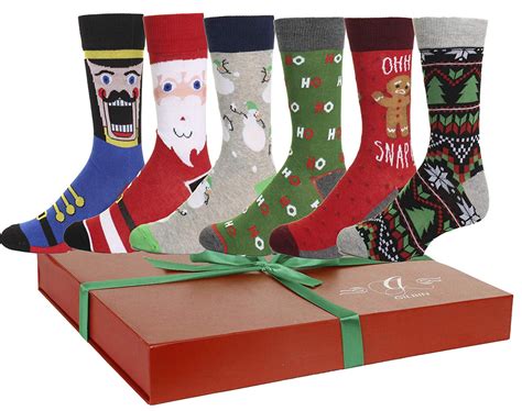 Gilbins 6 Pairs Mens And Womens Soft Cotton Christmas Holiday Socks