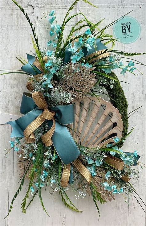 Summer Wreaths For Front Door Beach Wreath Etsy Beach Wreath