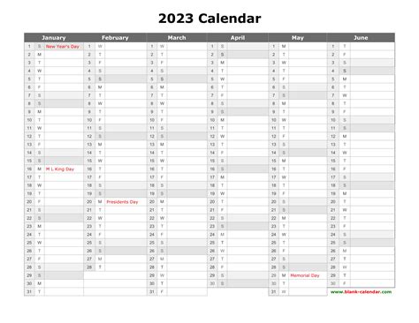 Free Printable Yearly Calendars 2023 Time And Date Calendar 2023 Canada