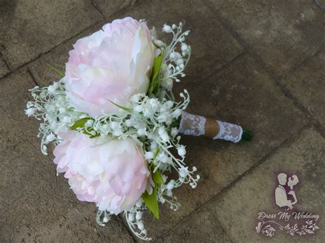 dress my wedding peonies with lilies of the valley bouquet