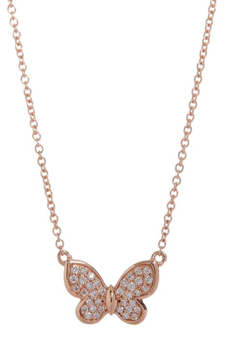 14k rose gold over ice out diamond customize hip hop style men's charm pendant. Lyst - Bony Levy 18k Rose Gold Pave Diamond Butterfly Pendant Necklace - 0.09 Ctw in Metallic