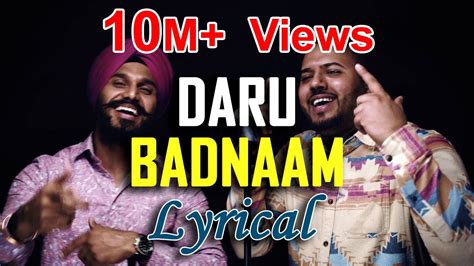 Daru Badnaam Official Lyrical Video Latest Punjabi Viral Songs