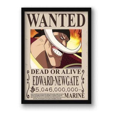 Quadro Cartaz Barba Branca One Piece C Moldura E Vidro A5 Elquadro