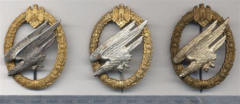 Army Paratroopers Badges Engraved Germany Third Reich Wehrmacht