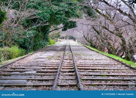 Perspective View Of Empty Keage Incline In Kyoto In The Morning Stock