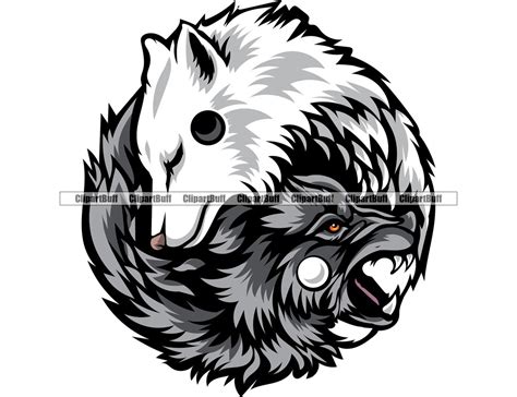 Wolf Ying Yang Nature Wild Animal Predator Zen Yin Balance Spiritual