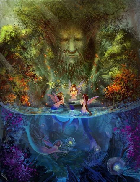 Mermaids Tree Of Life Fairies And Fauns Mermaid Art Fantasy