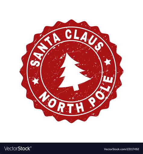 Santa Claus North Pole Scratched Stamp Seal Vector Image