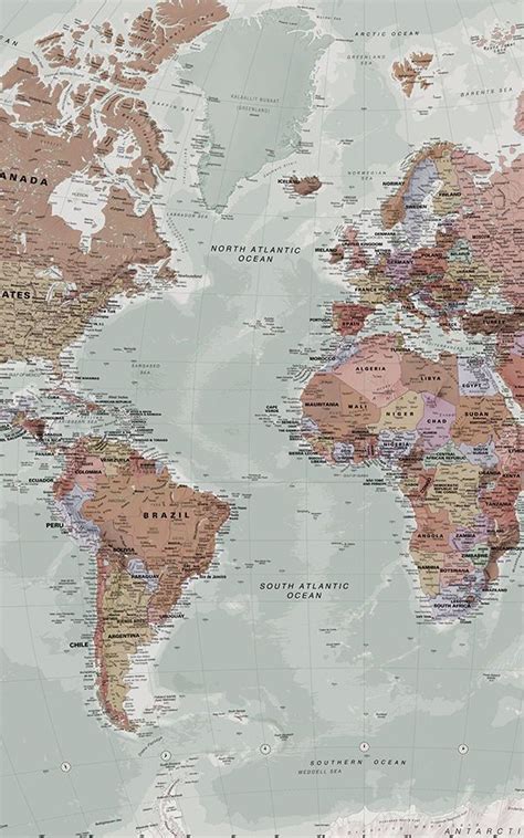Classic World Map Wallpaper Stylish Map Mural Muralswallpaper