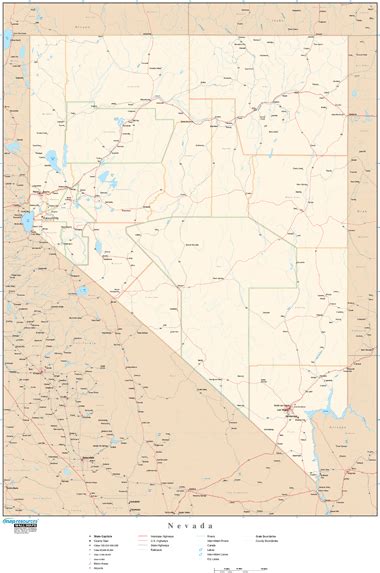 Large Detailed Roads And Highways Map Of Nevada State With Cities Images