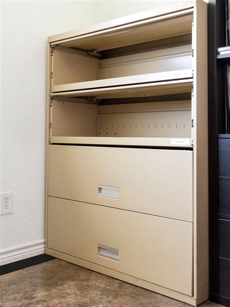 I cut them with my miter saw almost the same length as the cabinet. How to Turn a Flip-Front File Cabinet Into a Stylish ...