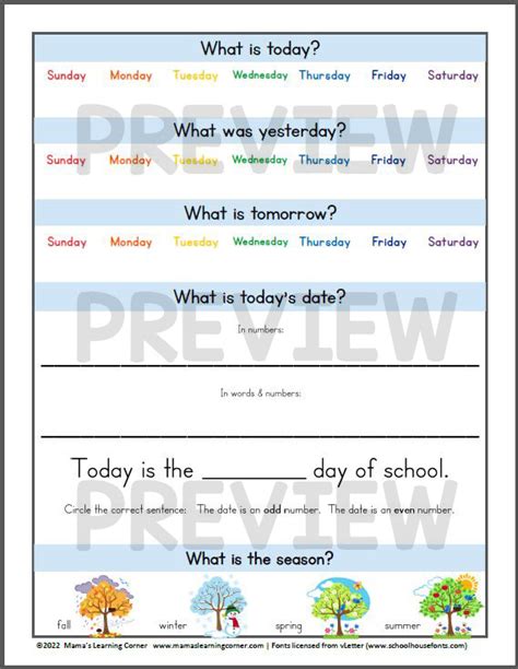 Daily Calendar Notebook For Preschool And Kindergarten Undated Mamas