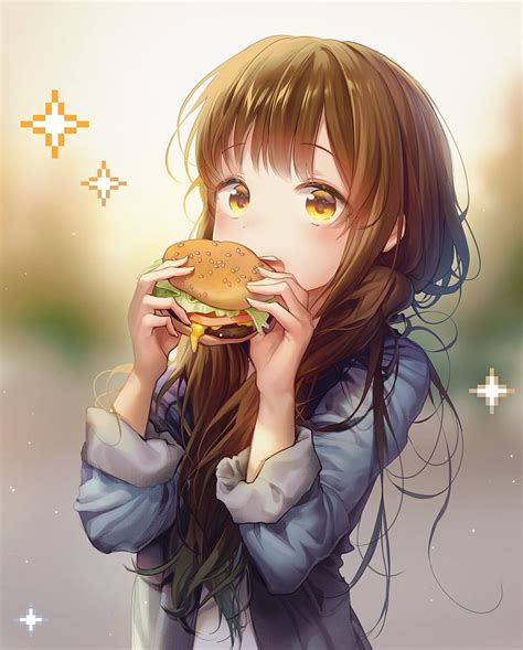 1920x1080px 1080p Free Download Anime Girl Cute Hamburger Brown