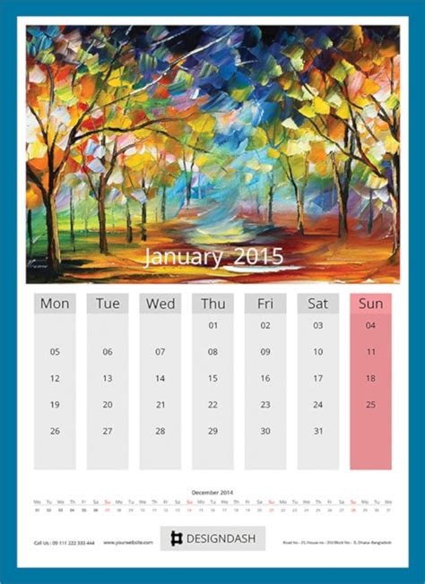 Free 14 Wall Calendar Templates In Psd Eps