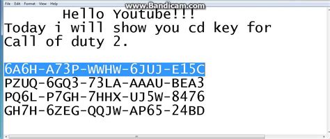 Cd Key For Call Of Duty 2 Youtube