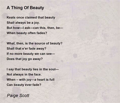 A Thing Of Beauty By Paige Scott A Thing Of Beauty Poem