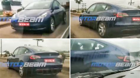 Tesla Model Y Electric Suv Spied Testing In India Undisguised