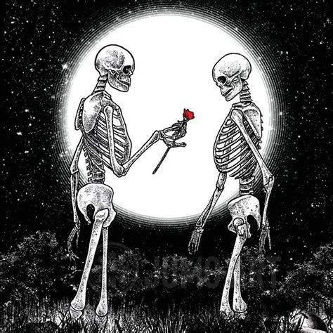 Love Art Print 8x8 Skeleton Romantic Illustration Etsy Uk Skull