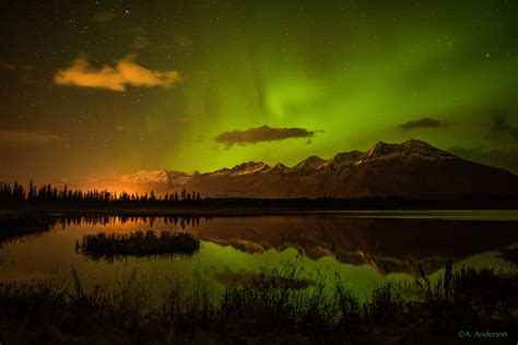 Northern Lights Over Robe Lake In Valdez Alaska Oc 10192017