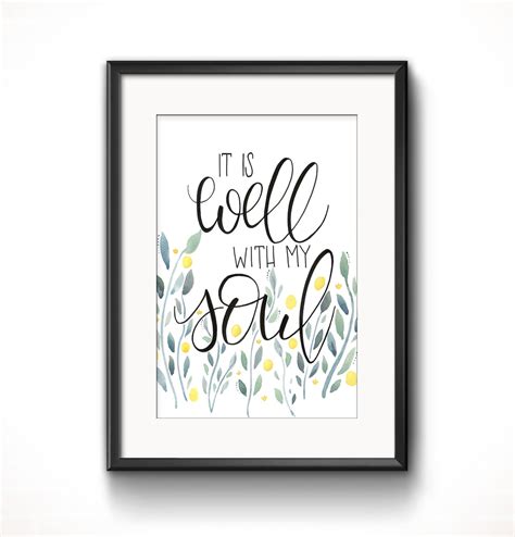It Is Well With My Soul Hymn Wall Art Print Christian Wall Art Etsy
