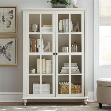 Home Decorators Collection Hamilton Polar White Glass Door Bookcase