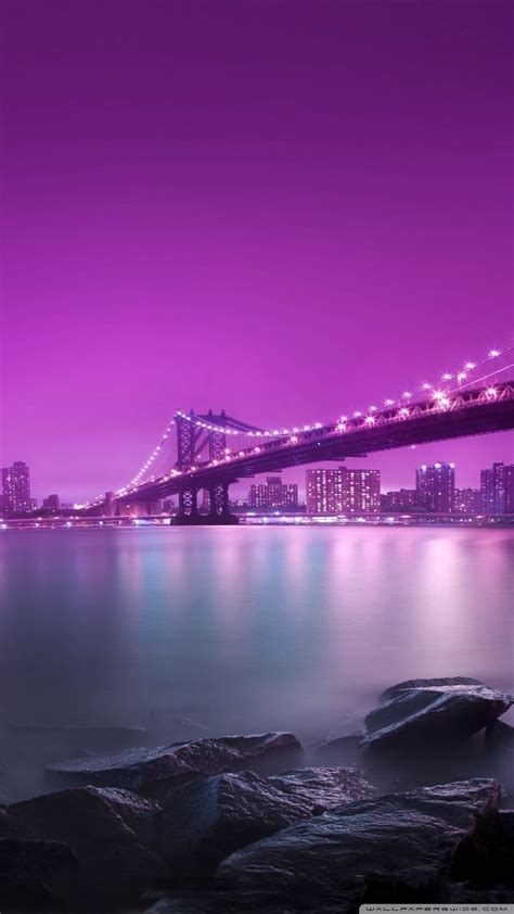 Bridge Light Pink Purple Sunset Hd Phone Wallpaper Peakpx