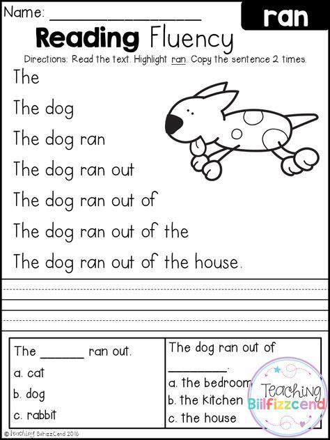 Reading Kindergarten Worksheet