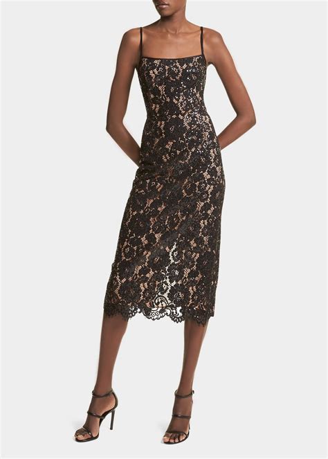 Michael Kors Collection Lace Sequined Midi Slip Dress Bergdorf Goodman