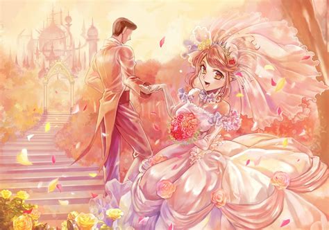 Anime Art Wedding Bridal Bride Groom Wedding Dress