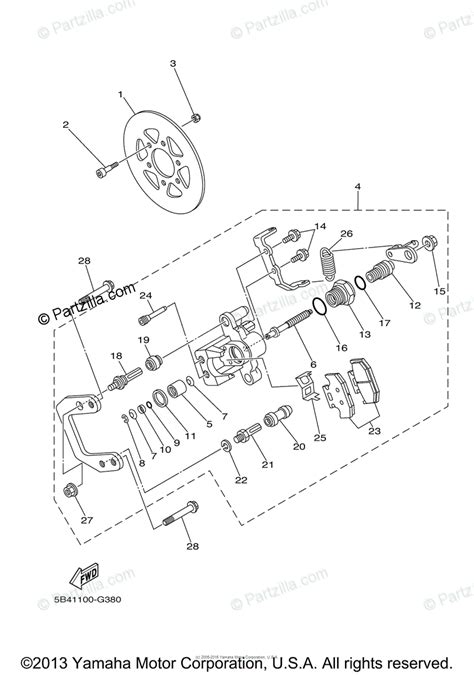 Yamaha Side By Side 2011 Oem Parts Diagram For Rear Brake Caliper 2