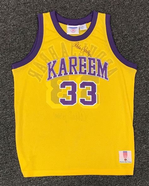 Breathable and dry wicking material. Kareem Abdul-Jabbar 2x Dual Signed #33 LA Lakers Jersey ...