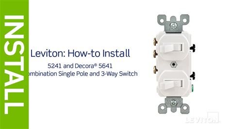 If in any doubt on how to proceed, consult a qualified electrician. Leviton Presents: How to Install a Combination Device with a Single Pole and a Three-Way Switch ...