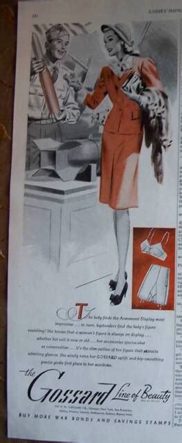 1944 Vintage Gossard Girdle Bra Lady Fur Stole Ad Ebay
