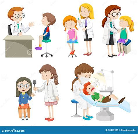 Doctors Giving Treatment To Patients Stock Vector Illustration Of