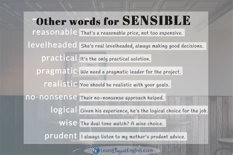 Other Words For Sensible English Lessons Language Teaching Other