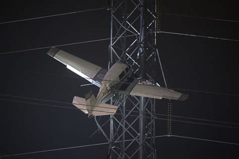 Pilot Passenger Rescued From Plane That Crashed Into Power Lines In