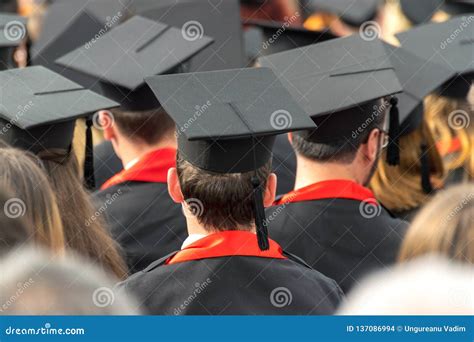 Yong Student Wearing Graduation Caps At A Graduation Ceremony Editorial