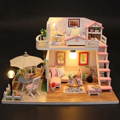 Doll House Toys For Children Furniture Miniature Diy Dollhouse Handmade