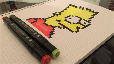 Bart Simpson Pixel Art On Grid