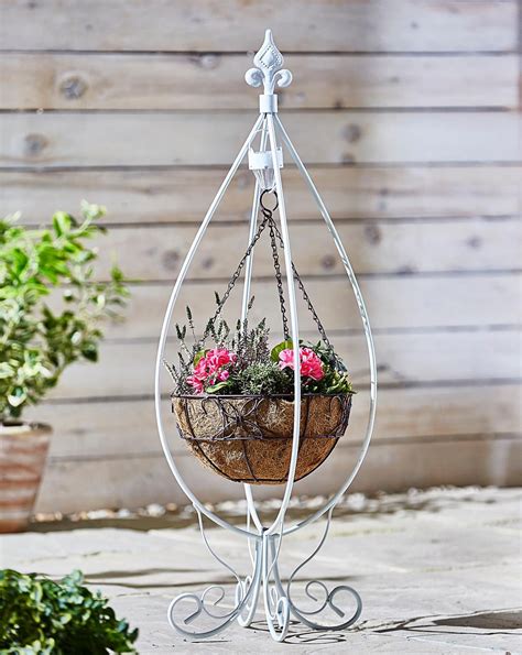 Hanging Basket Stand With Solar Light Home Beauty And T Shop